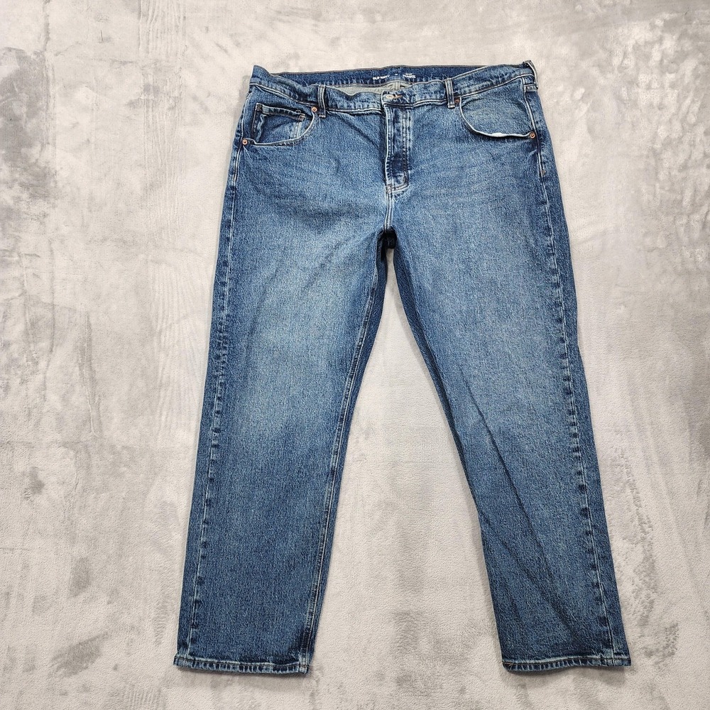 Old Navy Jeans Womens 18 Blue Mid Rise The Slouchy Straight Button Fly‎ Stretch